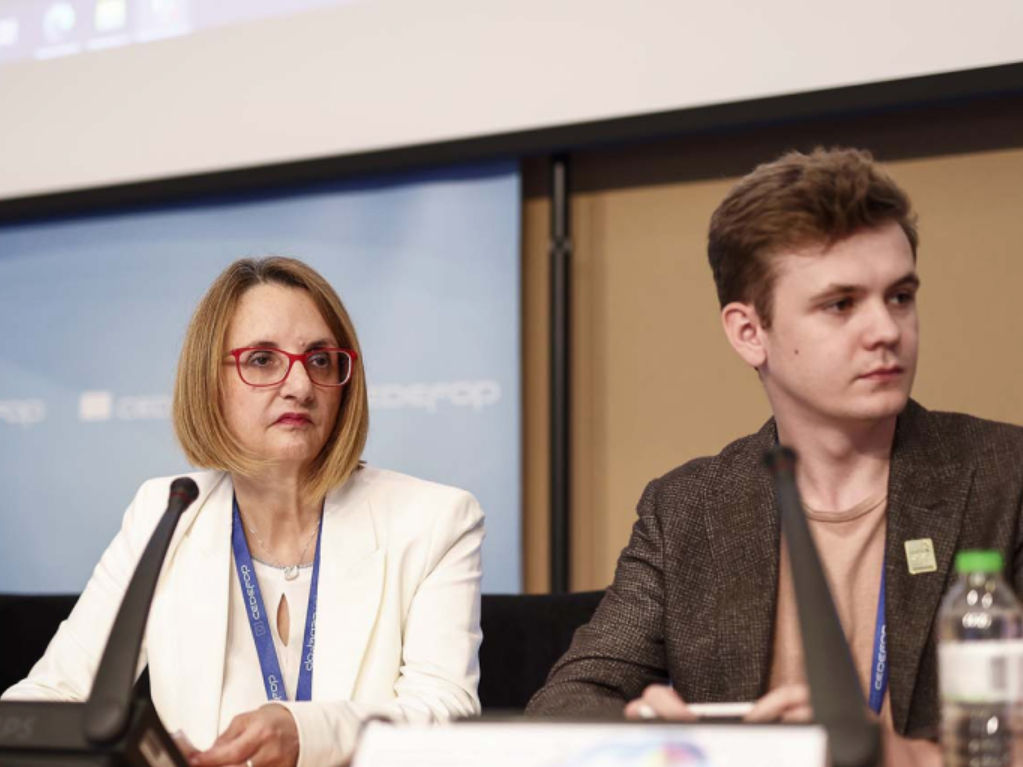 WorldSkills Champions Trust representative for Europe Dan McCabe at the Cedefop/OECD symposium in June 2023.