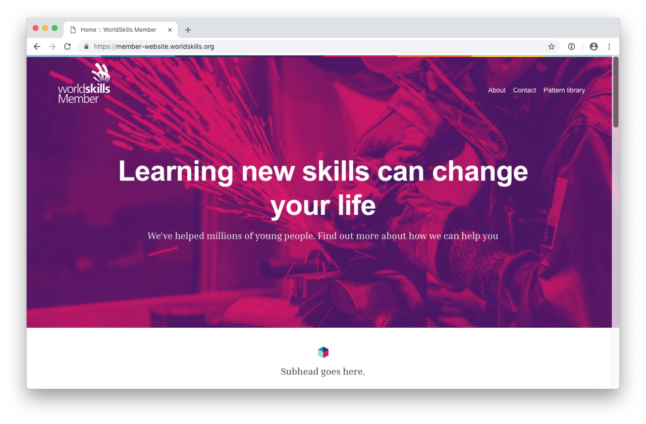 Example website built using the WorldSkills Member Template.